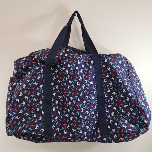 Kipling Monkey Pattern Duffel Bag Blue Large - Picture 5 of 10